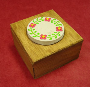 Decorative Wooden Boxes - Hand Painted Ceramic Lid